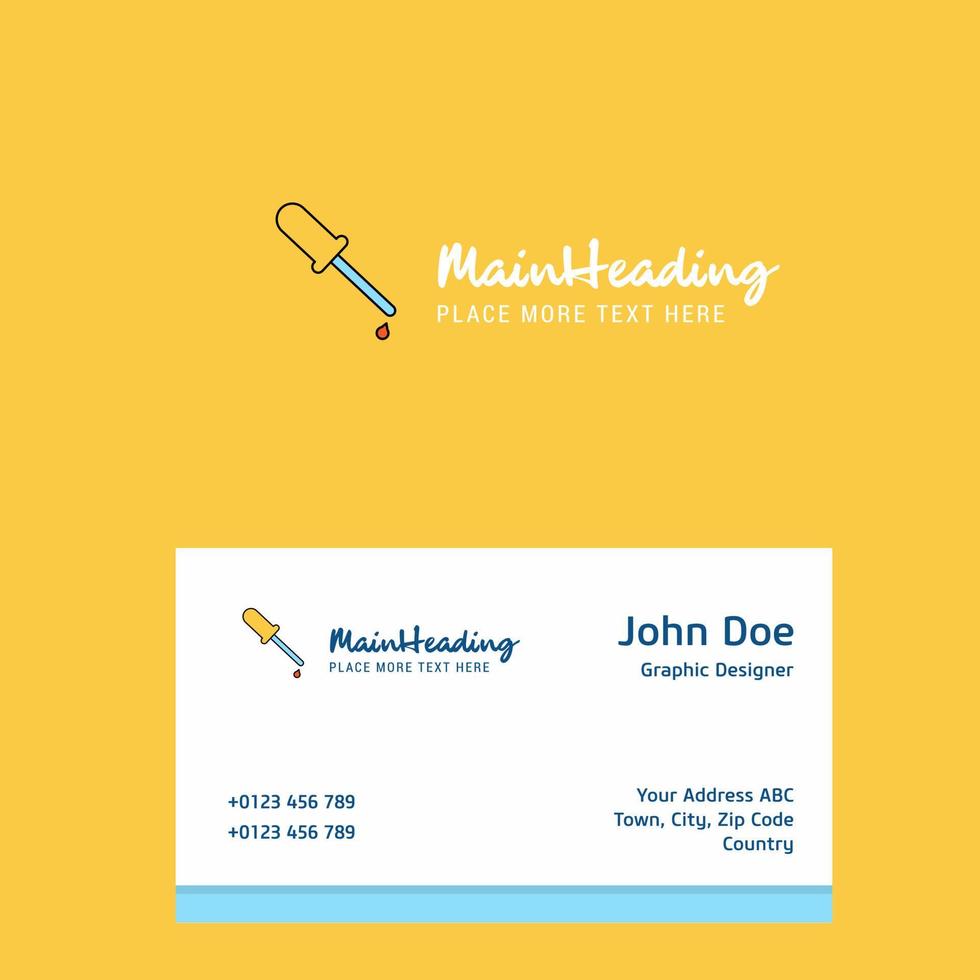 Dropper logo Design with business card template Elegant corporate identity Vector
