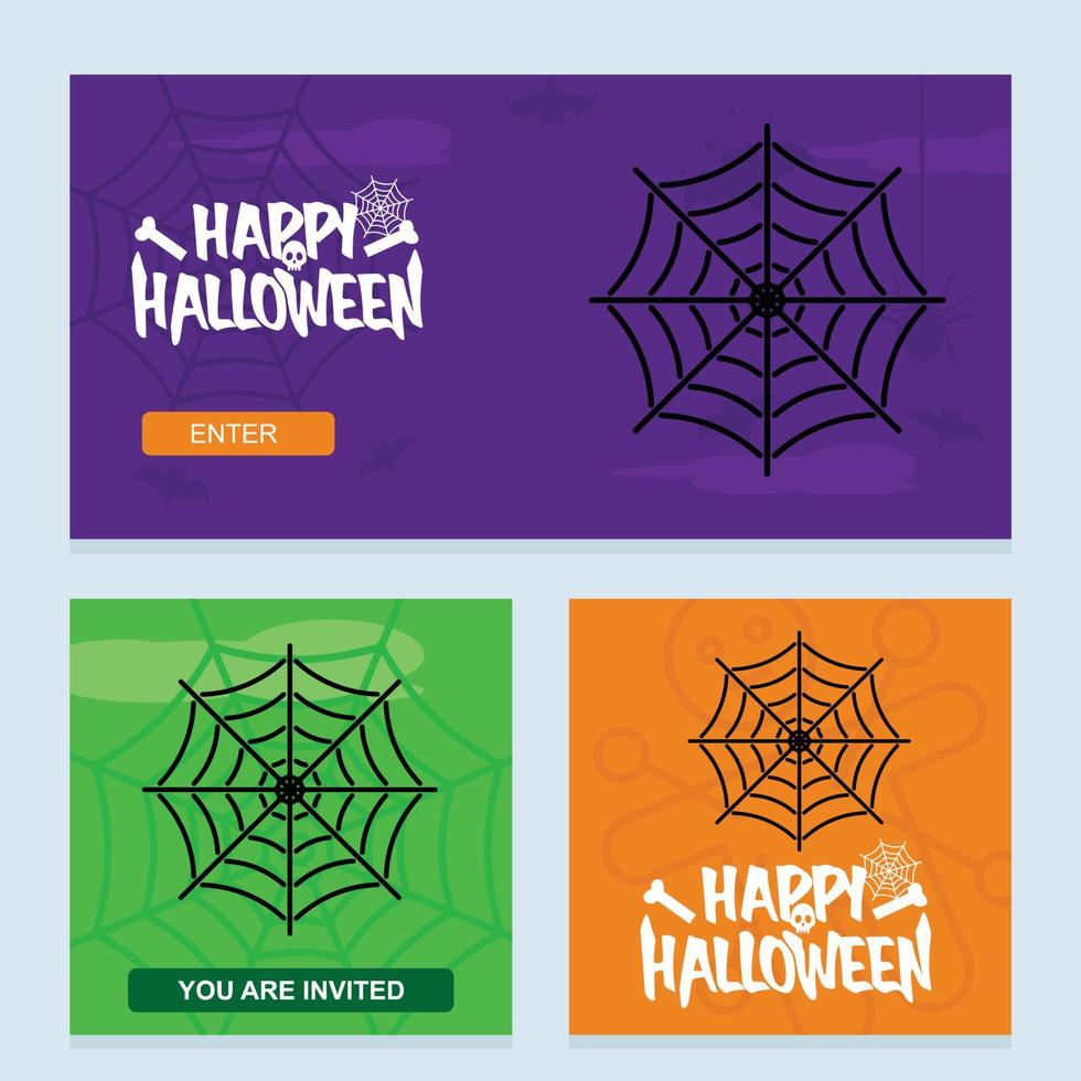 diseño de invitación de halloween feliz con vector de araña