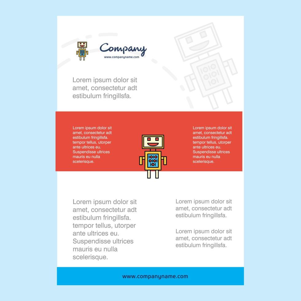 Template layout for Robots comany profile annual report presentations leaflet Brochure Vector Background