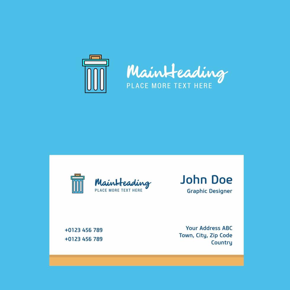 Trash logo Design with business card template Elegant corporate identity Vector