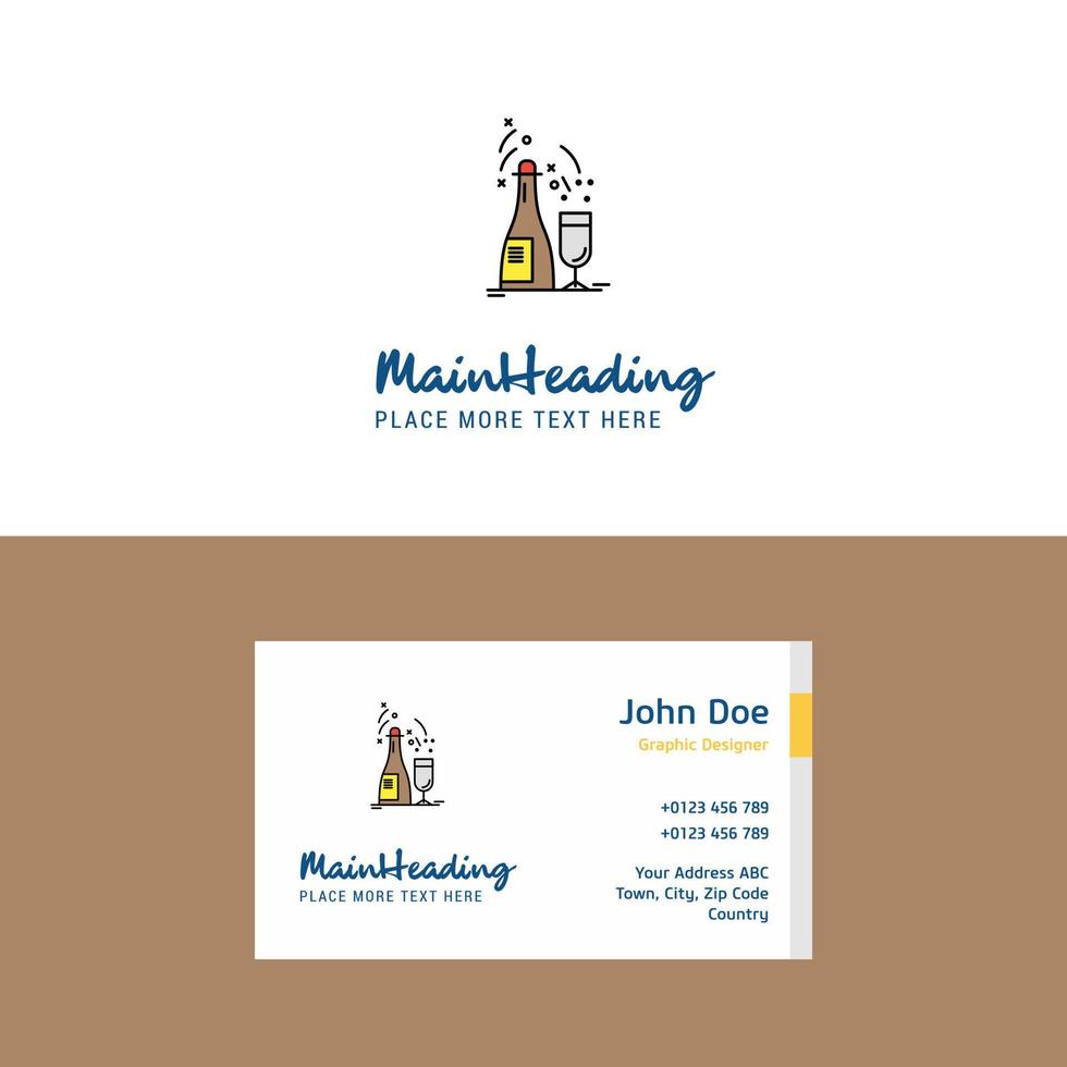 Flat Drinks Logo and Visiting Card Template Busienss Concept Logo Design vector