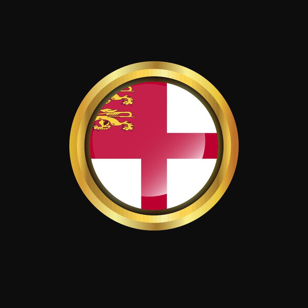 Sark flag Golden button vector