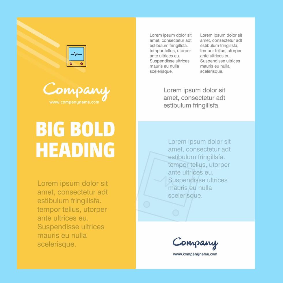 ECG Business Company Poster Template with place for text and images vector background