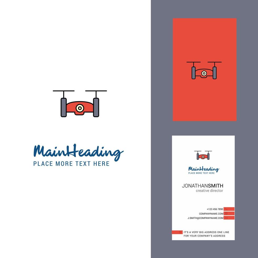 Drone camera Creative Logo and business card vertical Design Vector