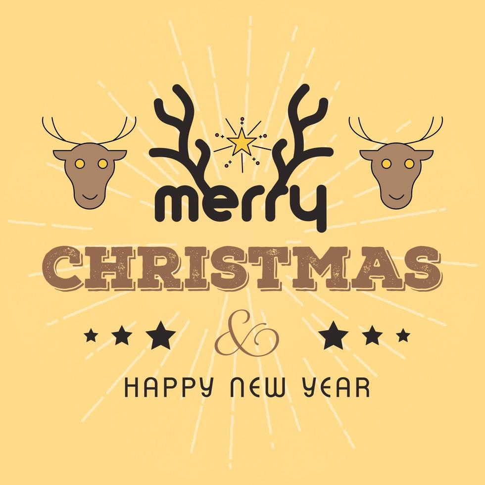 Merry Christmas card with creative design and light background vector