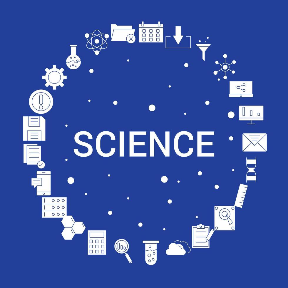 Science Icon Set Infographic Vector Template