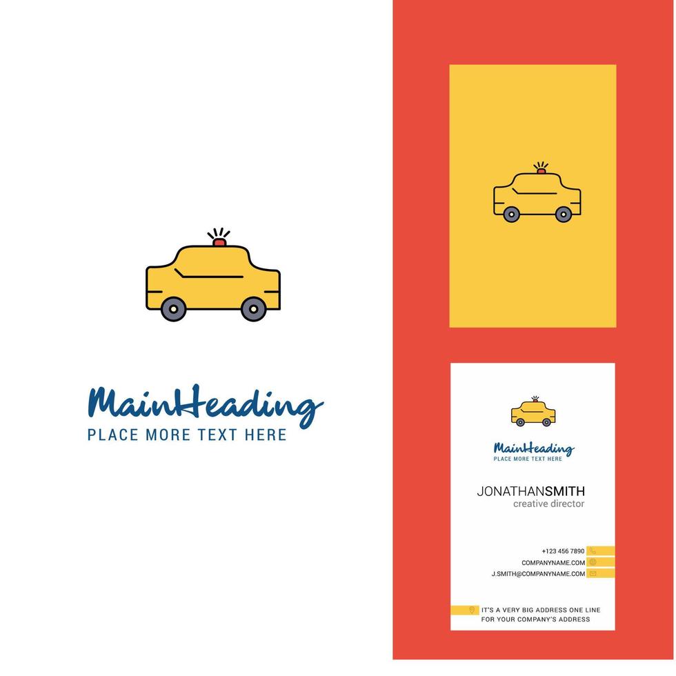 Taxi Creative Logo and business card vertical Design Vector