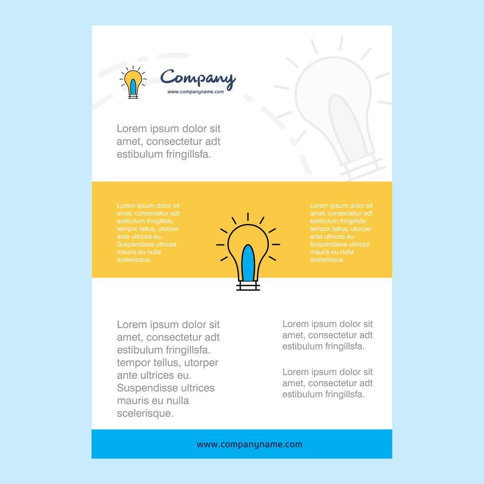 Template layout for Idea comany profile annual report presentations leaflet Brochure Vector Background