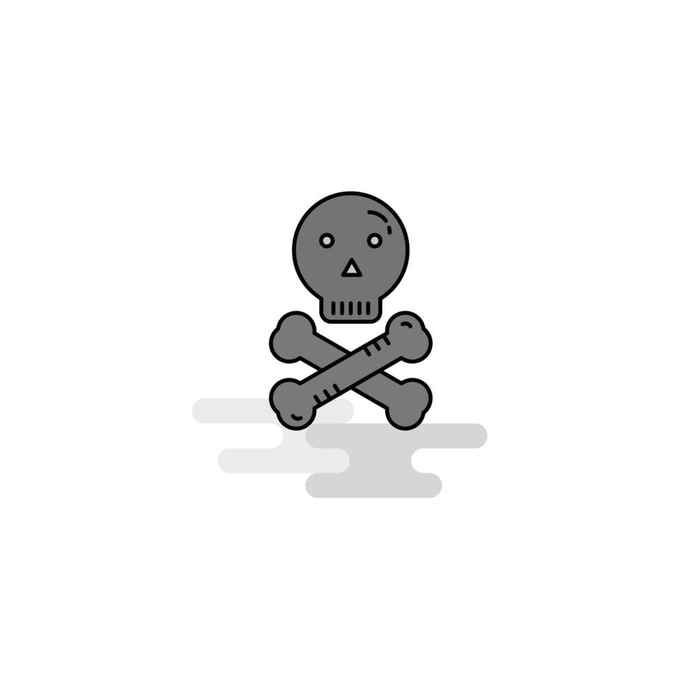 Danger Web Icon Flat Line Filled Gray Icon Vector