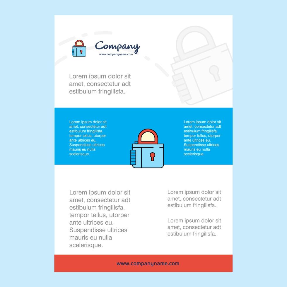 Template layout for Lock comany profile annual report presentations leaflet Brochure Vector Background