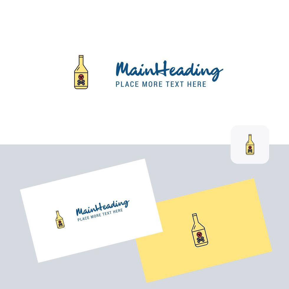 Drink bottle vector logotype with business card template Elegant corporate identity Vector