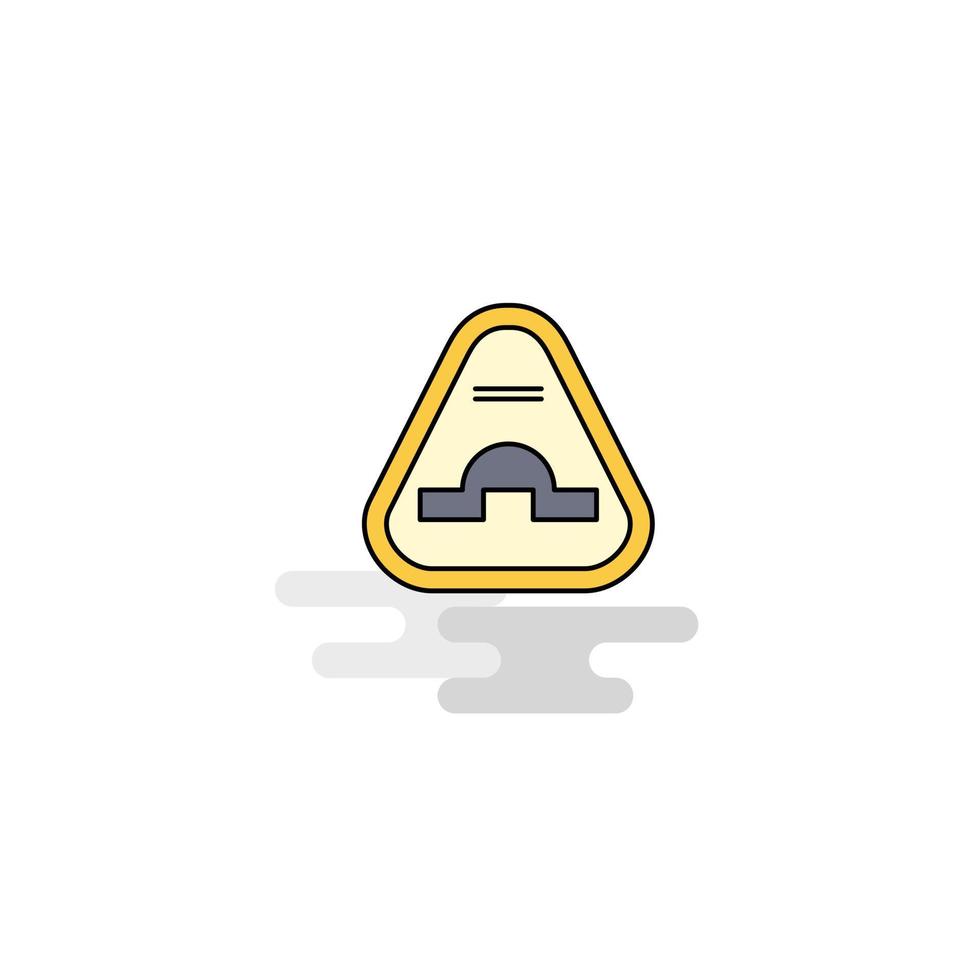 Flat Jump road sign Icon Vector