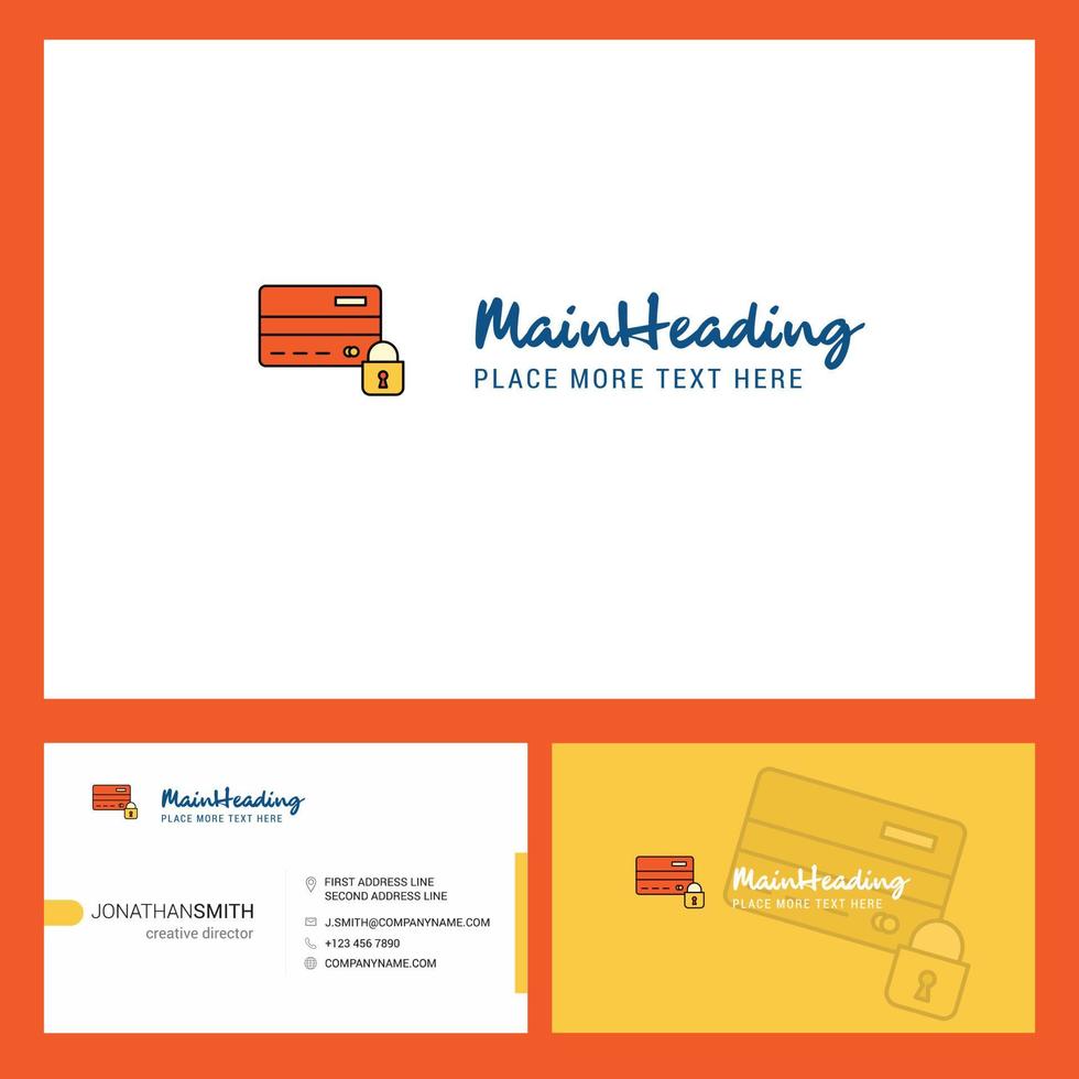 Secure credit card Logo design with Tagline Front and Back Busienss Card Template Vector Creative Design