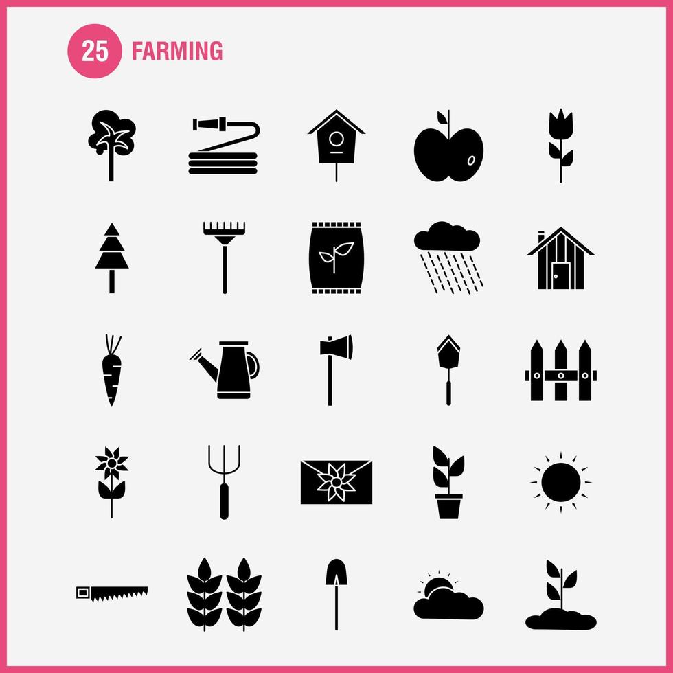 Farming Solid Glyph Icon for Web Print and Mobile UXUI Kit Such as Bag Grain Rice Sack Wheat Letter Massage Paper Pictogram Pack Vector
