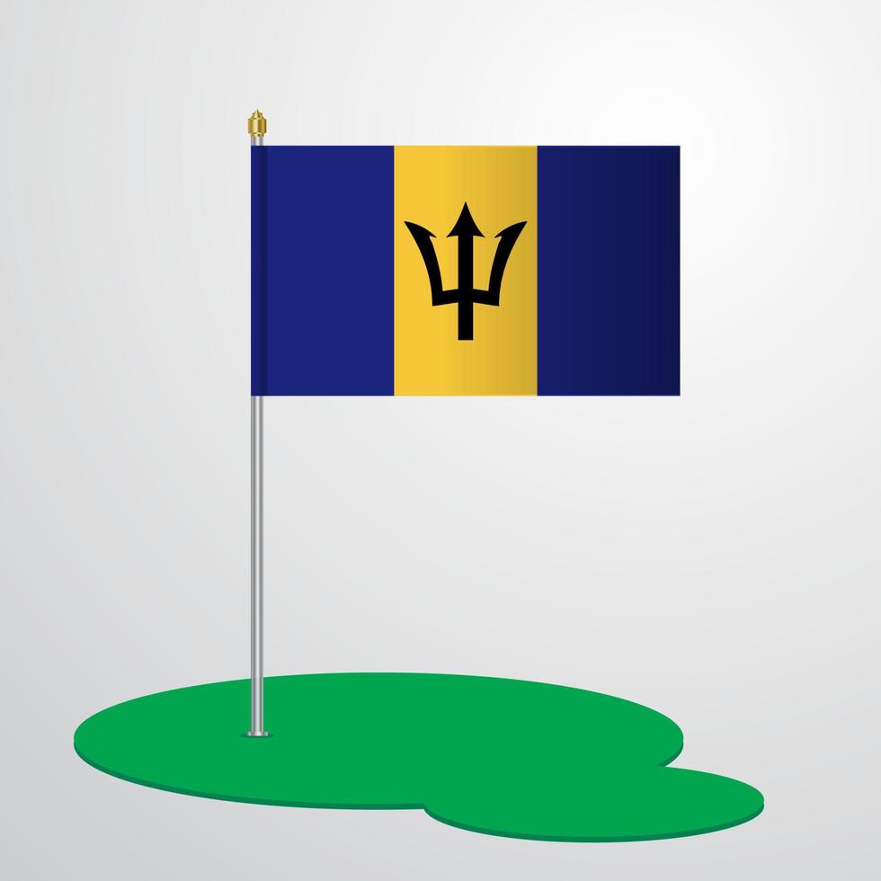 Barbados Flag Pole vector