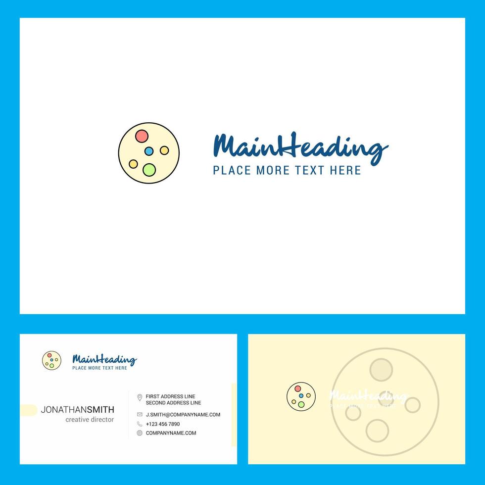 Bacteria plate Logo design with Tagline Front and Back Busienss Card Template Vector Creative Design