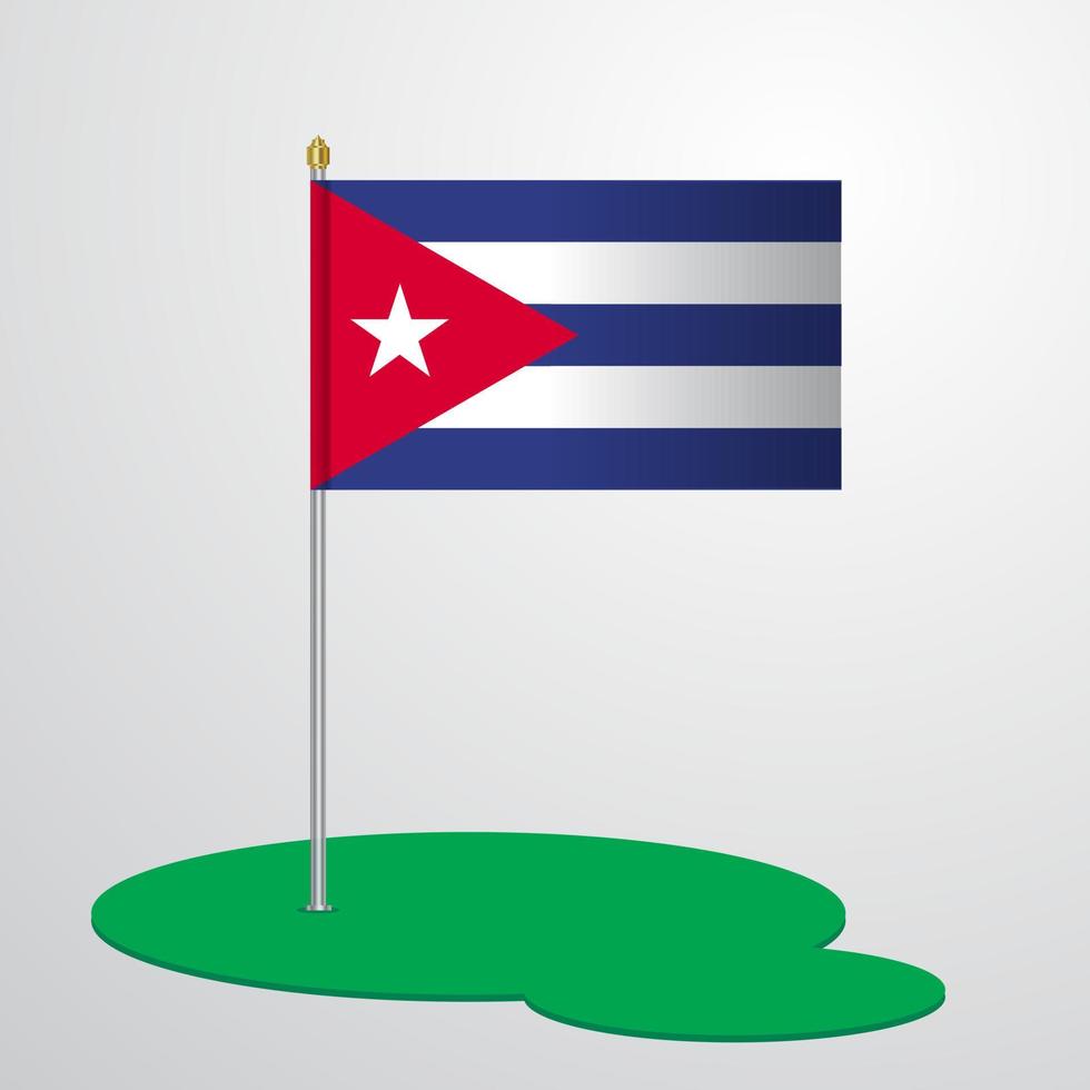 asta de la bandera de cuba vector