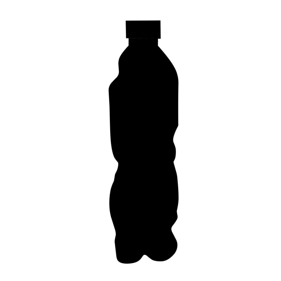 icono de botella negra rota en un fondo blanco. bueno para el logotipo de residuos de agua mineral y el reciclaje de plástico. ilustración vectorial vector