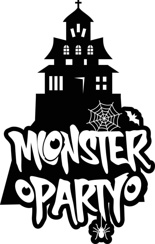 Monster party design with creative design vector