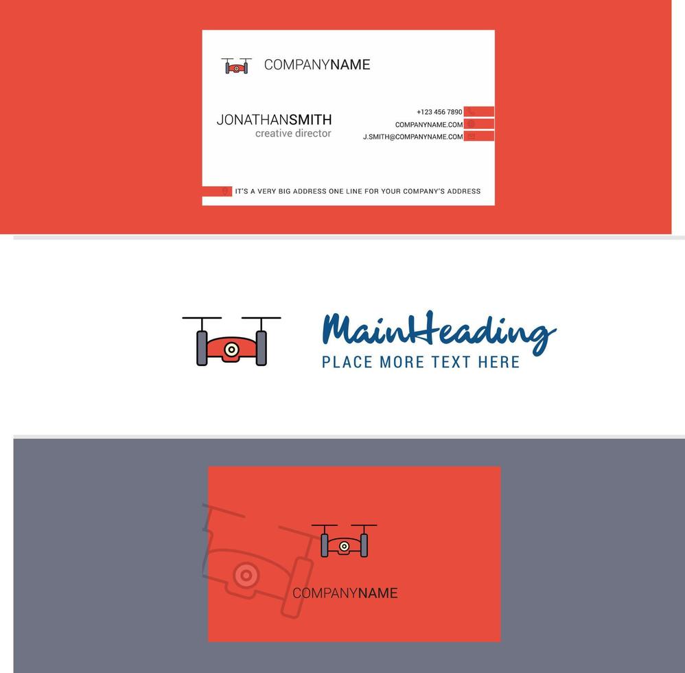 Beautiful Drone camera Logo and business card vertical Design Vector
