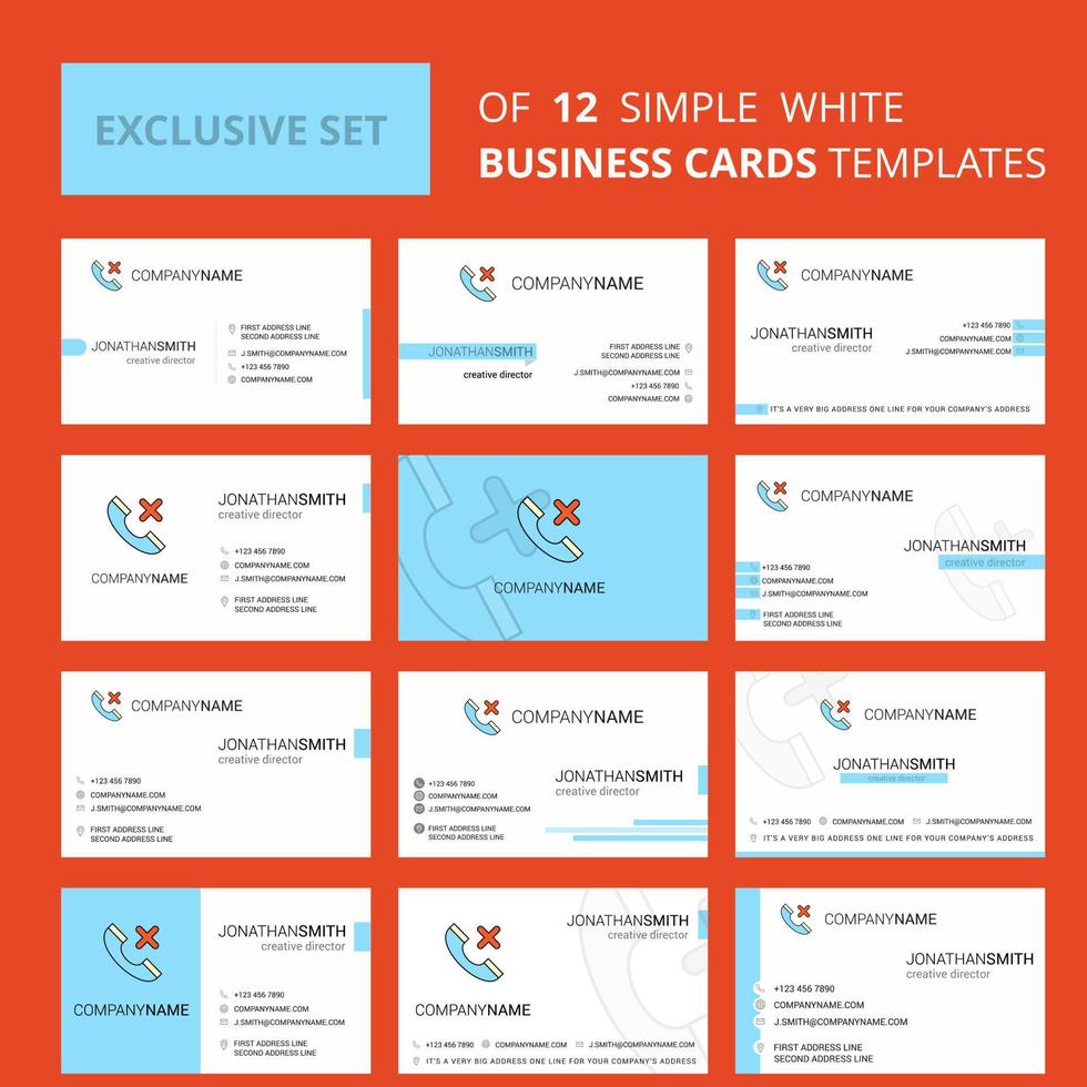 Set of 12 Medical call Creative Busienss Card Template Editable Creative logo and Visiting card background vector