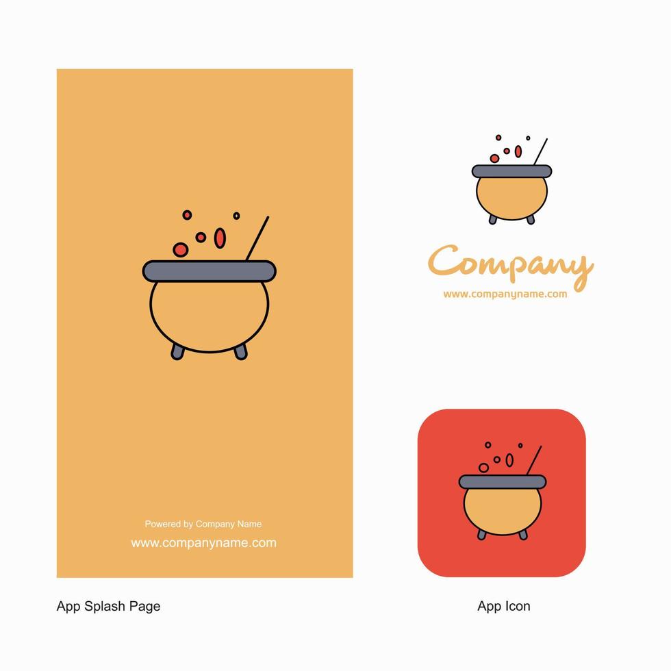 olla de cocina logotipo de la empresa icono de la aplicación y diseño de página de presentación elementos de diseño de aplicaciones de negocios creativos vector