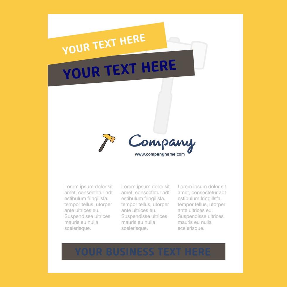 Hammer Title Page Design for Company profile annual report presentations leaflet Brochure Vector Background