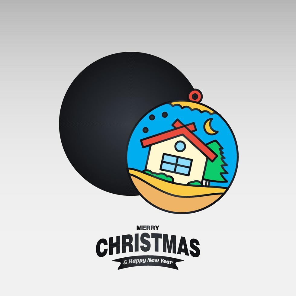 tarjeta de feliz navidad con diseño creativo y vector de fondo claro