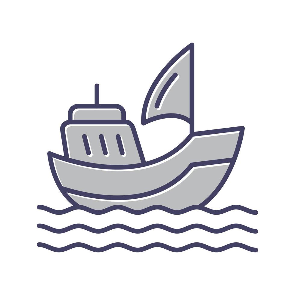 icono de vector de barco