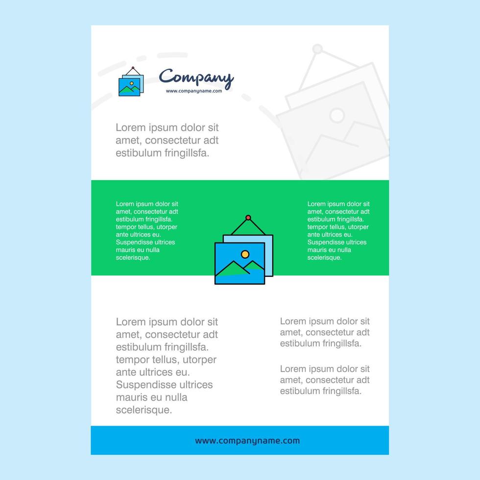 Template layout for Image frame comany profile annual report presentations leaflet Brochure Vector Background