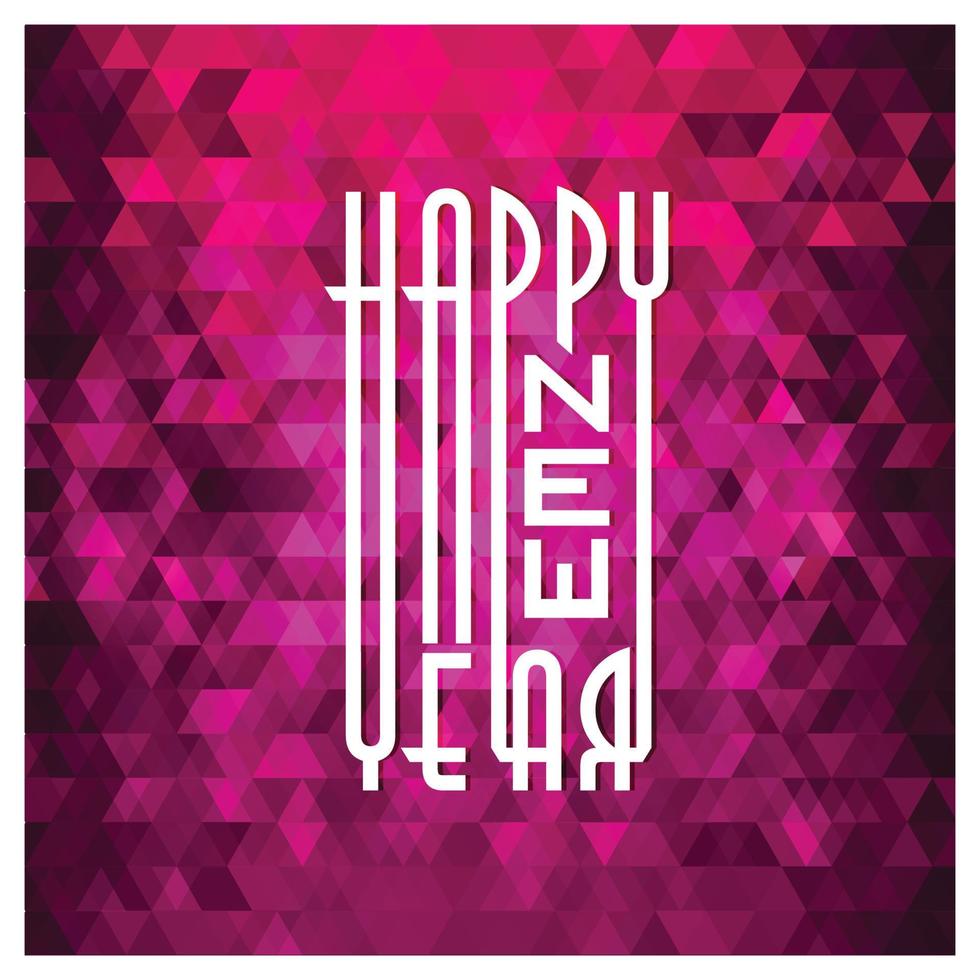 tipografía de feliz año nuevo con vector de diseño de fondo abstracto
