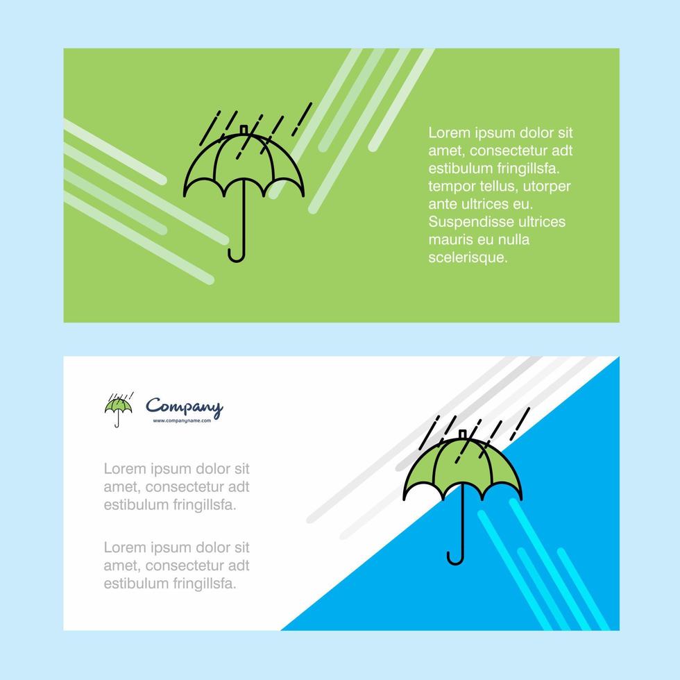 lluvia y paraguas plantilla de banner de negocios corporativos abstractos banner de negocios de publicidad horizontal vector