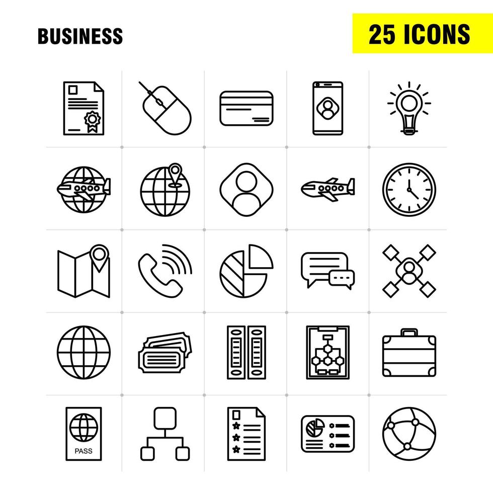 Business Line Icons Set For Infographics Mobile UXUI Kit And Print Design Include Laptop Graph Graph Laptop Computer Dart Game Focus Eps 10 Vector
