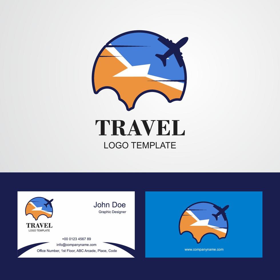 viaje tierra del fuego provincia argentina bandera logo y diseño de tarjeta de visita vector