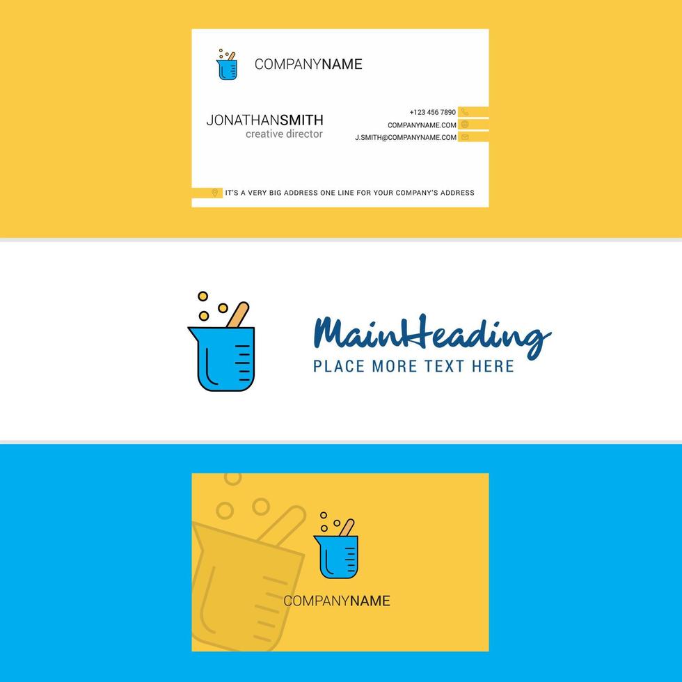 Beautiful Beaker Logo and business card vertical Design Vector