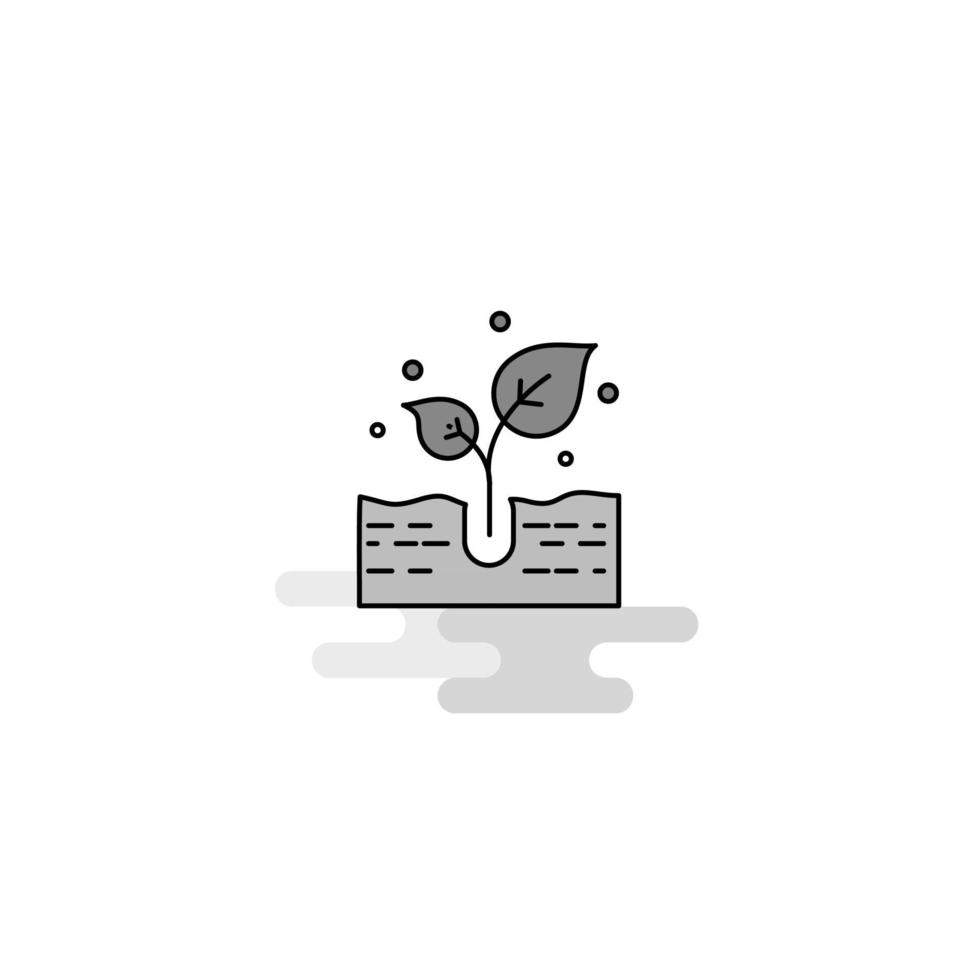 Plant Web Icon Flat Line Filled Gray Icon Vector