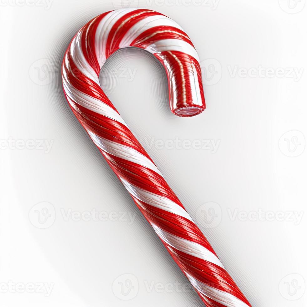 3d christmas candy cane on isolated white background. Holiday, celebration, december, merry christmas photo