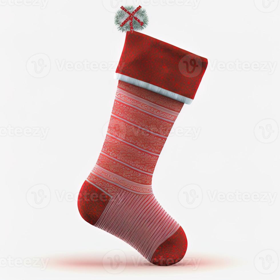 3d christmas stockings on isolated white background. Holiday, celebration, december, merry christmas photo