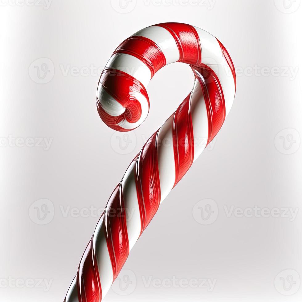 3d christmas candy cane on isolated white background. Holiday, celebration, december, merry christmas photo