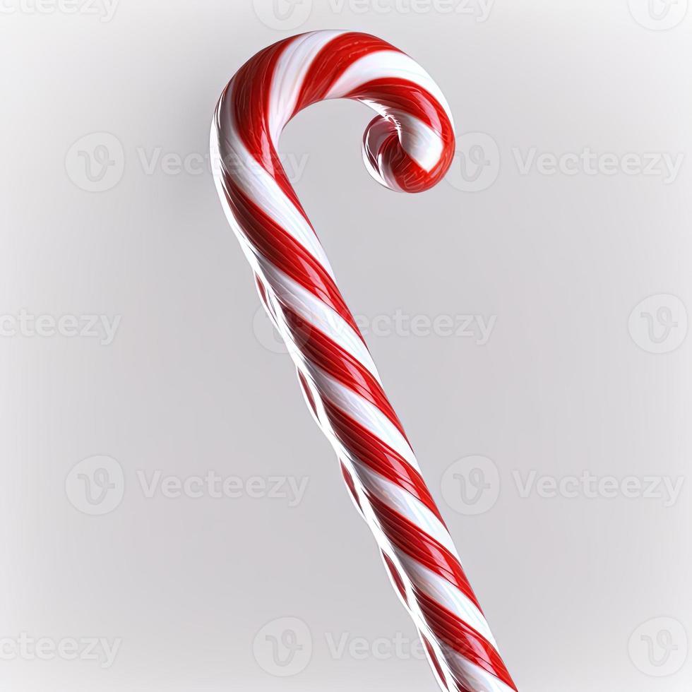 3d christmas candy cane on isolated white background. Holiday, celebration, december, merry christmas photo