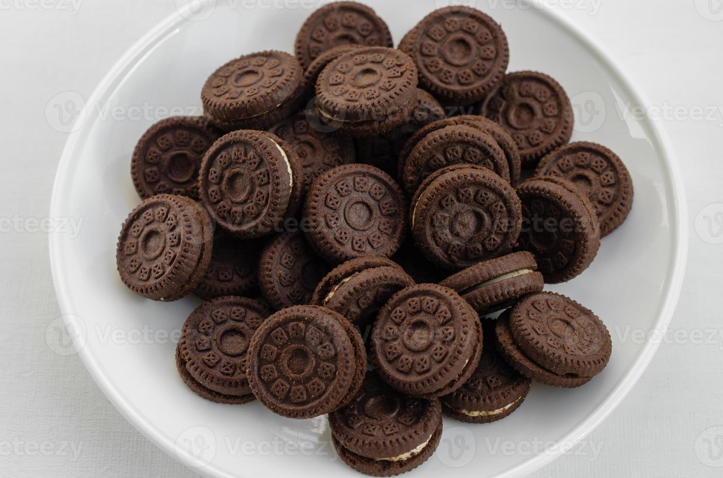 Chocolate Cookies in White Ceramic Plate photo