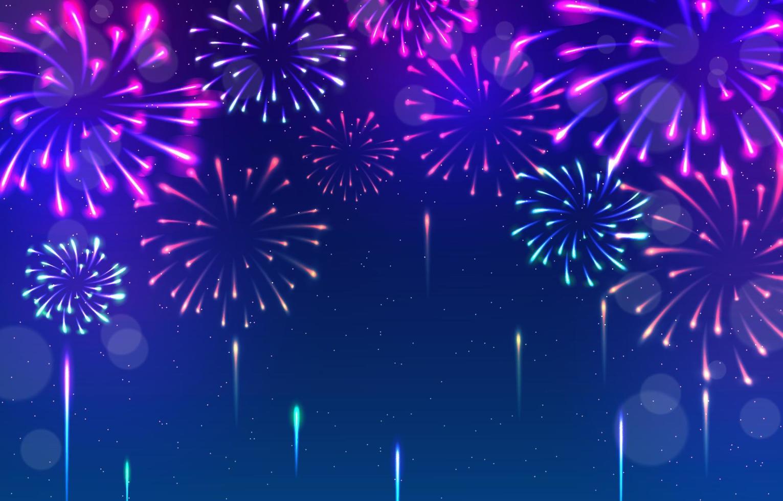 Colorful Fireworks Background vector