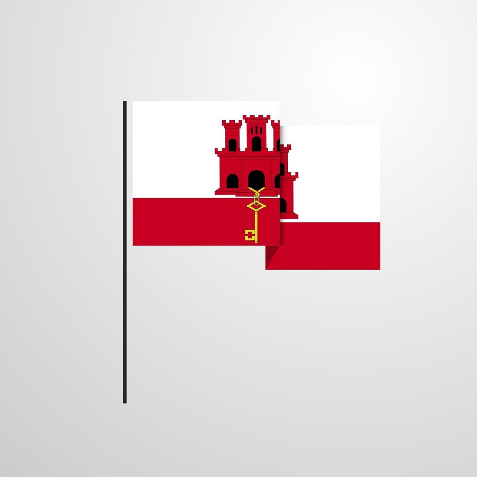 Gibraltar waving Flag design vector