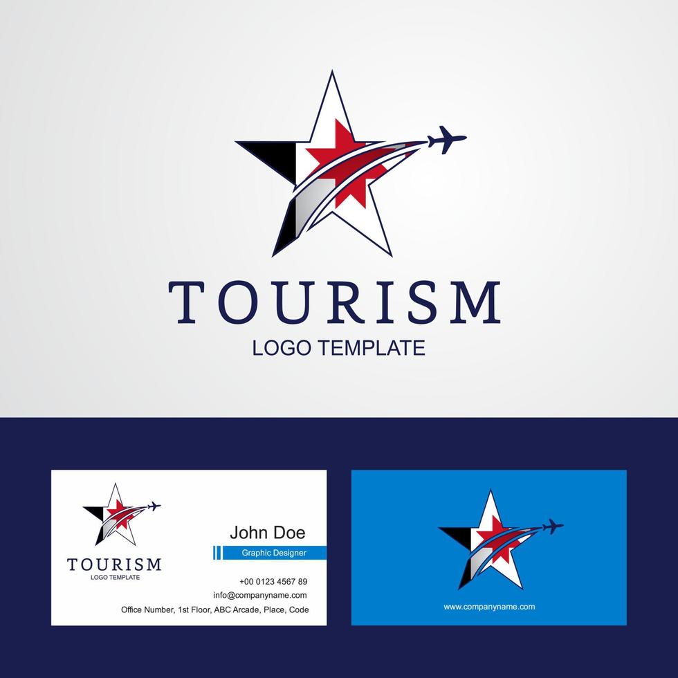 Travel Udmurtia flag Creative Star Logo and Business card design vector