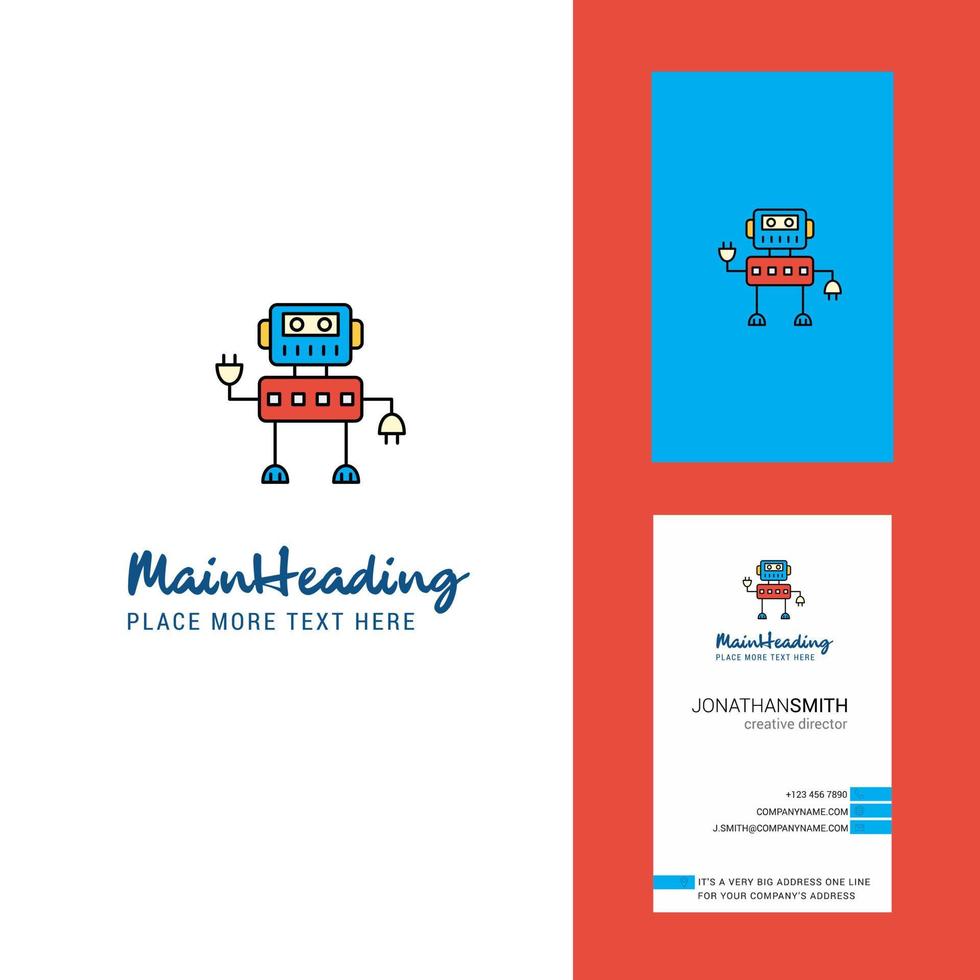 Robotics Creative Logo and business card vertical Design Vector