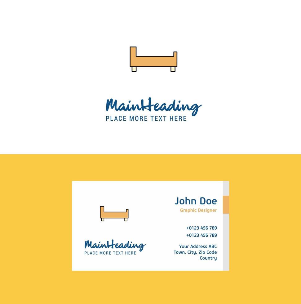 Flat Bed Logo and Visiting Card Template Busienss Concept Logo Design vector