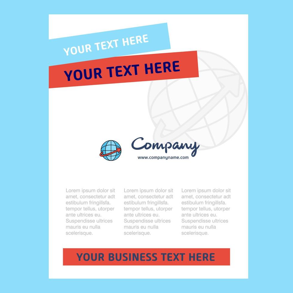 Globe Title Page Design for Company profile annual report presentations leaflet Brochure Vector Background