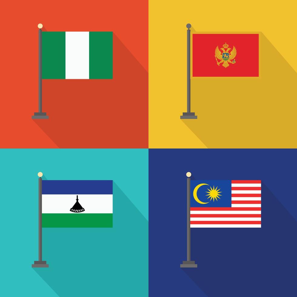 World country flags design vector