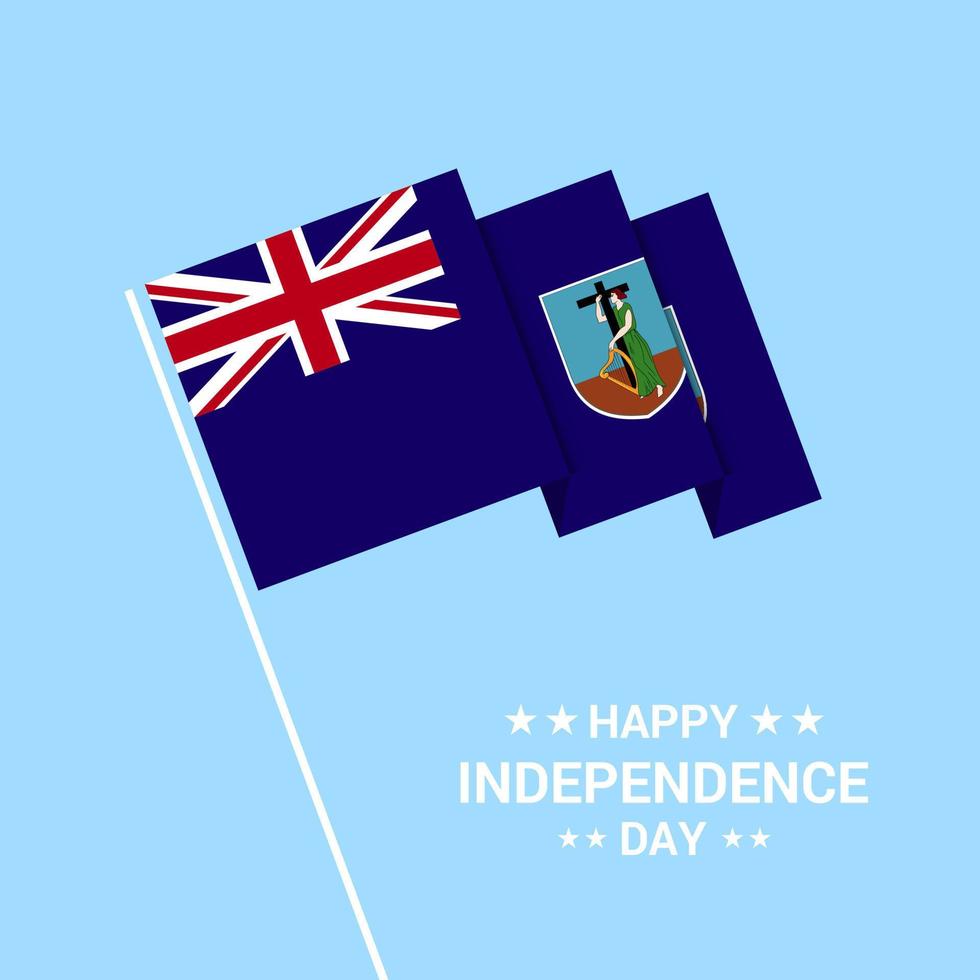 Montserrat Independence day typographic design with flag vector