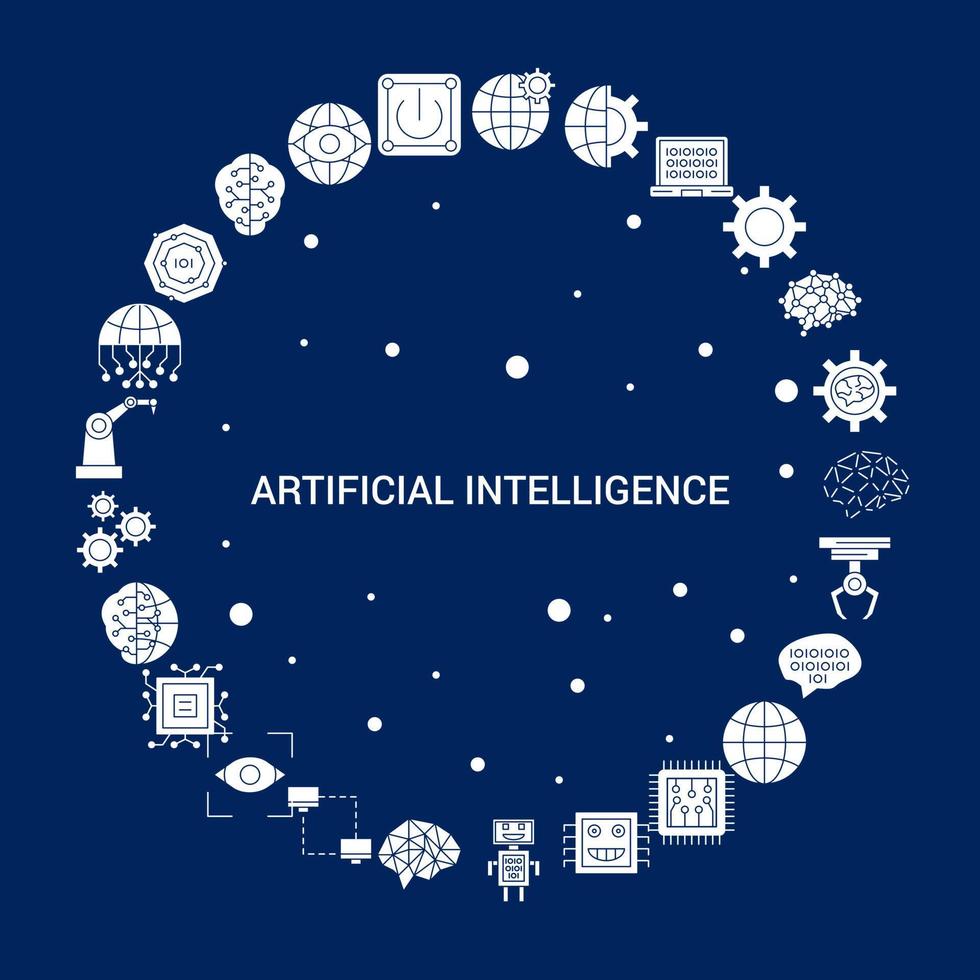 Creative Artificial Intelligence icon Background vector